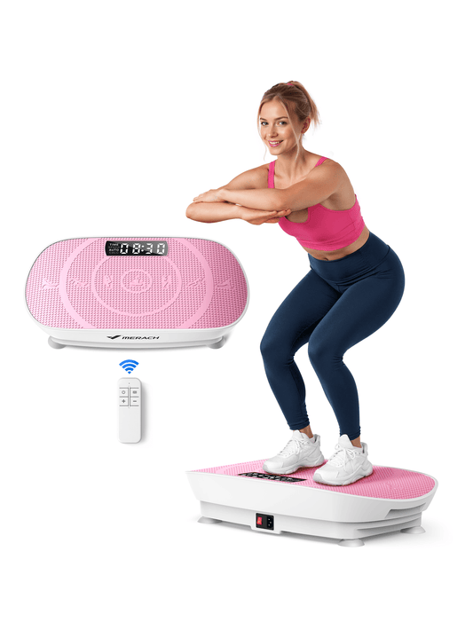 MERACH Vibration Plate Exercise Machine, Vibration Plate with Real-Time Calorie Tracking on LED Display, Vibrating Plate Exercise Machine for Women Men, Workout Equipment for Home