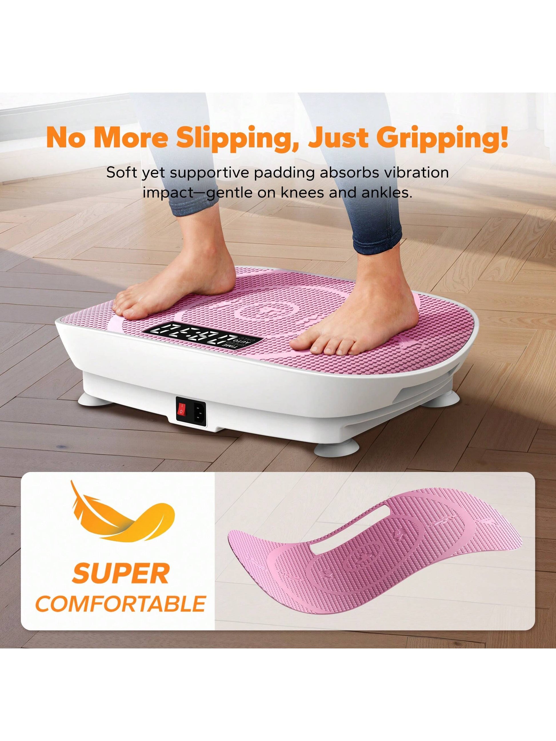 MERACH Vibration Plate Exercise Machine, Vibration Plate with Real-Time Calorie Tracking on LED Display, Vibrating Plate Exercise Machine for Women Men, Workout Equipment for Home