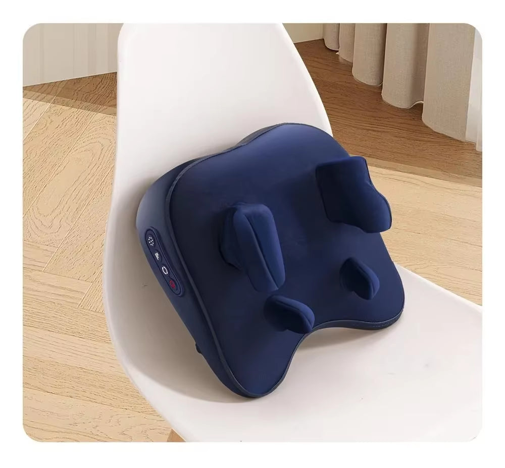 Trapezius Electric Massage Pillow for Neck and Shoulder Wireless Car and Home Massager Heat Waist Leg Cervical Shiatsu Kneading
