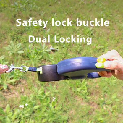 Retractable Dual Doggie Leash with LED Light, 360 Swivel No Tangle for Each Dog Independent Braking with 3M Reflective Leads