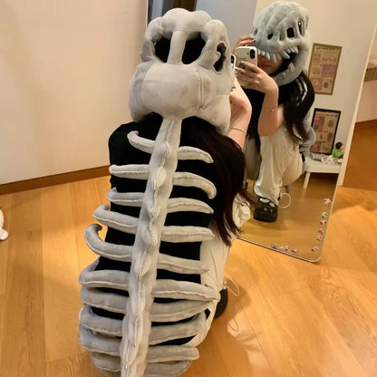 75/115CM Dinosaur Skeleton Costume Set Dress up Clothing Plush Toys Party Cosplay Toy Kid Adult Dress-Up Creative Funy Gift